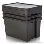 Wham Crystal 62 Litre Box & Lid, Clear with Black Lid, 37 cm X 59.5 cm X 39.5 cm